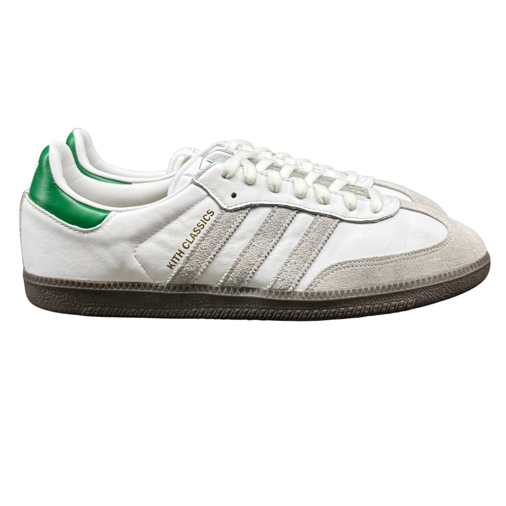 Size 10 - Kith Adidas Samba Classics White Fairway Green Gum Sole GZ4712